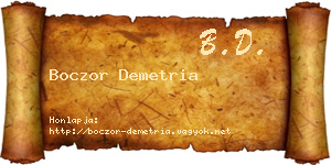 Boczor Demetria névjegykártya